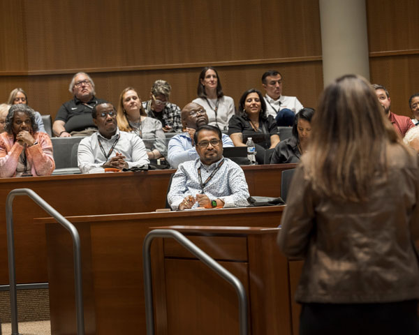 People attending a conference