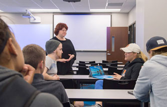 Professor Lugar-Brettin with Students