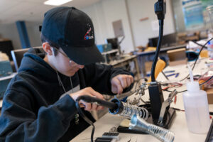 Student soldering