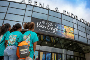 Students entering the Beyond Van Gogh Exhibit