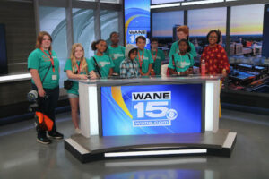 Students at a news station