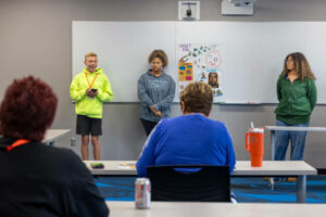Launch + Lead Campers presenting their pitch