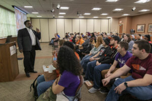 Speech in Seitz Conference Room