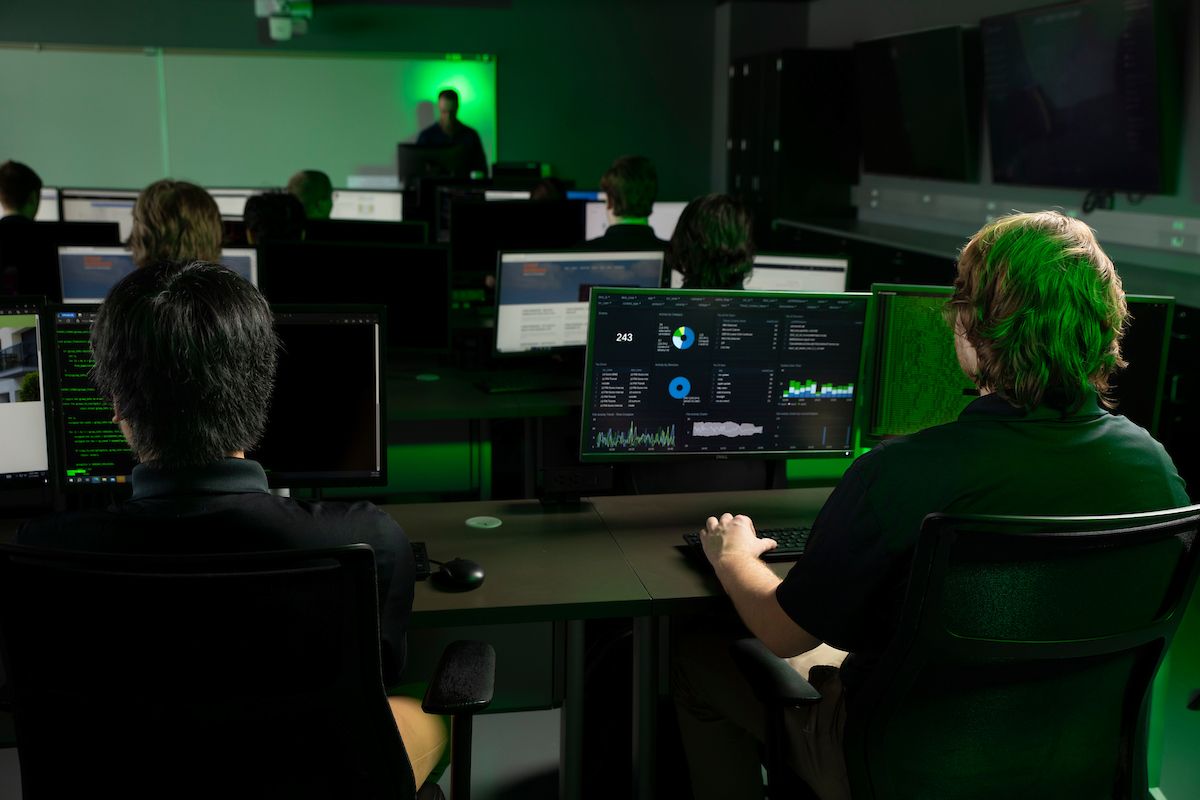 students in a computer classroom