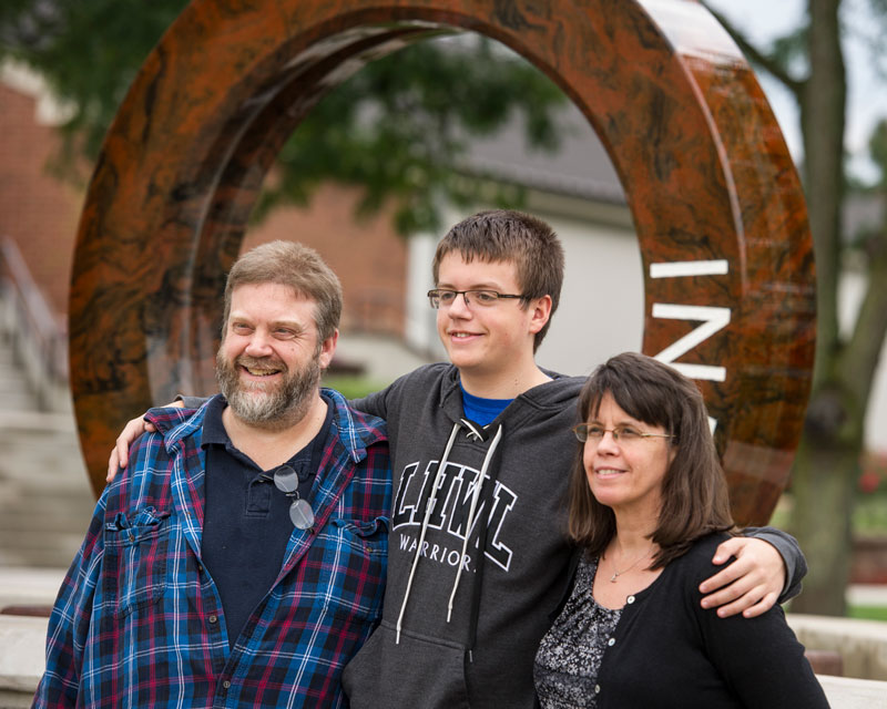 Parents with student