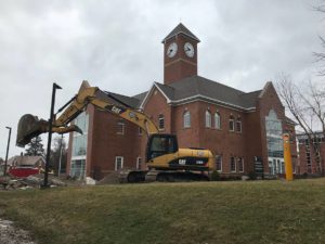 Construction crews breaking ground on the Abbott Center Rennovation