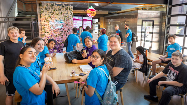 Launch + Lead Students visiting a locally owned Ice Cream shop