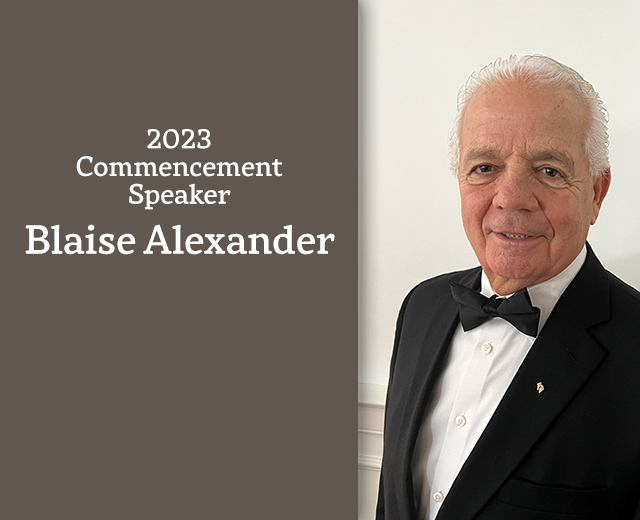2023 Commencement Speaker Blaise Alexander