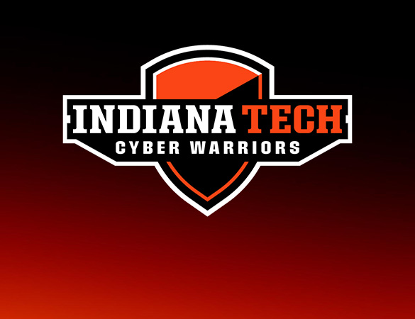 graphic that contains the logo for Indiana Tech Cyber Warriors