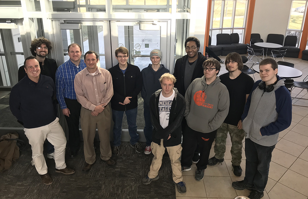 this is a group shot of 11 individuals who are involved with the creation of a wayfinding application for Fort Wayne Trails