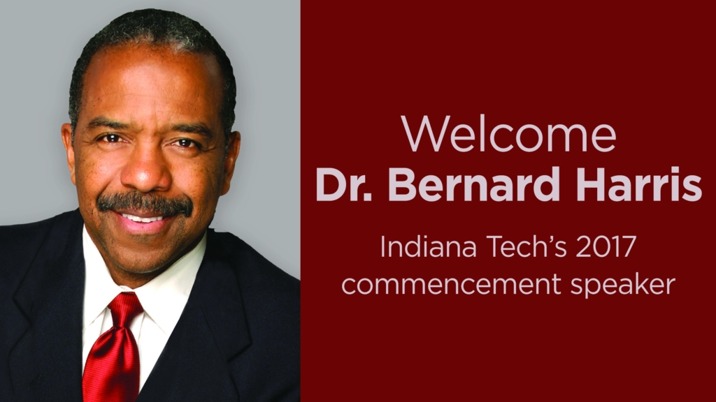 This is a photo of Dr. Bernard Harris, Indiana Tech's commencement speaker for 2017.