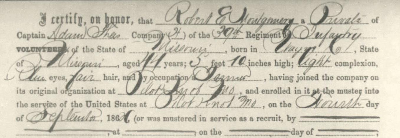 Letter Enlisting Soldier in the Union Army