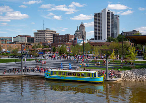 Promenade Park in downtown Fort Wayne, Indiana.