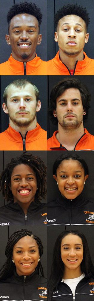 mugshots of all 8 members of the national championship winning 4x100 relays teams