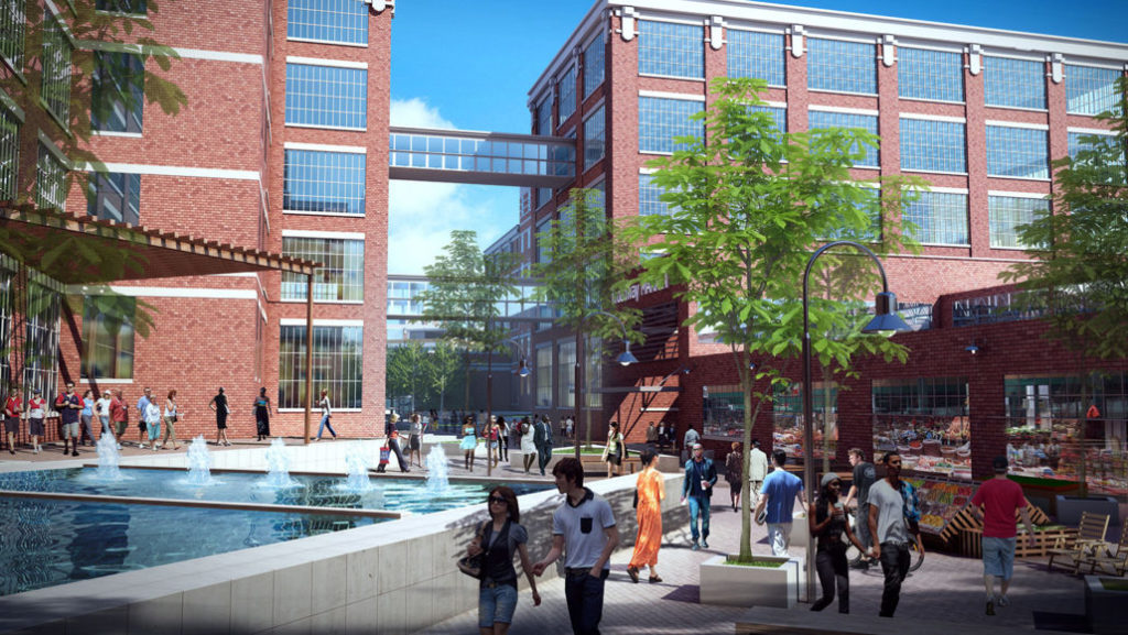 This is an artist's rendering of the Electric Works campus in Fort Wayne, Indiana.