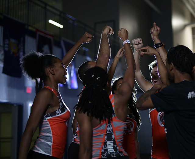 track team celebrating