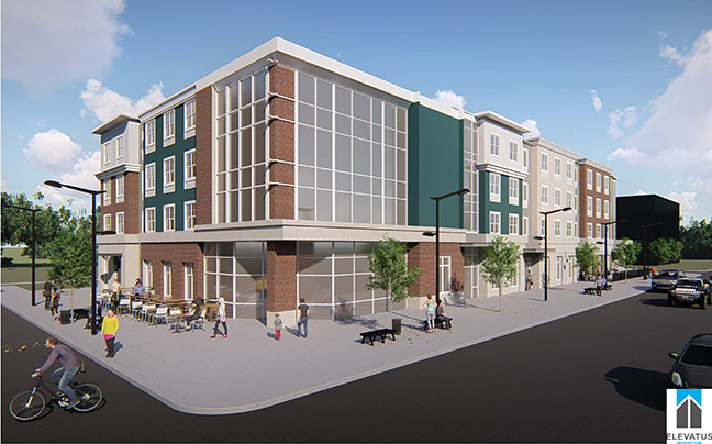 Floor Plans and Renderings.indd An artist rendition of the proposed dorm/retail space to be built on the northeast corner of Schick St. and East Washington Blvd.